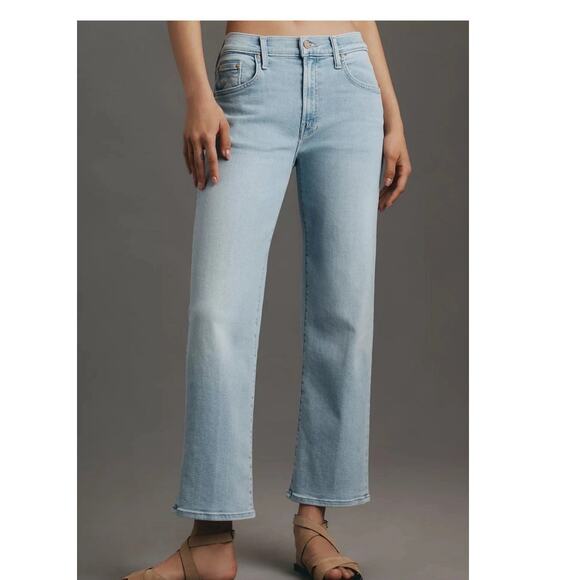 MOTHER Lil' Mid Rise Rambler Zip Ankle Ball's in Your Court Light blue 25 P - Picture 2 of 9